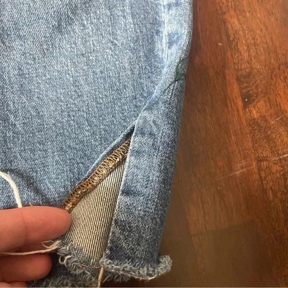 Madewell The Perfect Vintage High Waist Side Slit Crop Jeans Raw Hem size 30 - Picture 5 of 16